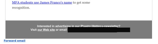 The only thing in this statement that's true is the title of the journal, The James Franco Review. 